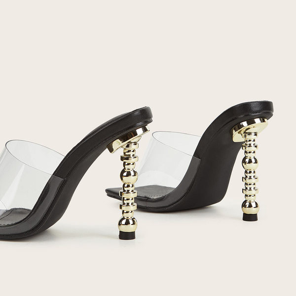 Stílusos női magas sarkú papucs két színben