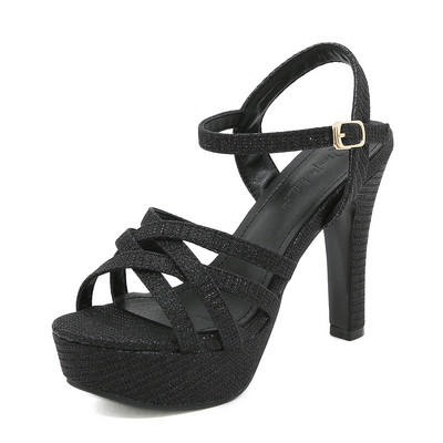 Női szandál 12 cm-es sarokkal és keresztpánttal