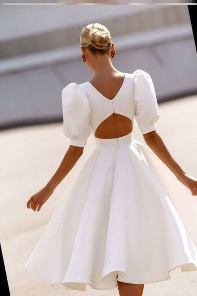 Női ruha puffos ujjal - négy színben