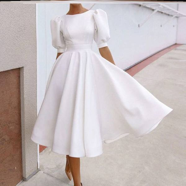 Női ruha puffos ujjal - négy színben