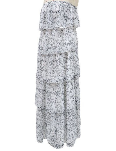 Virágos motívumokkal díszített, hosszú női ruha