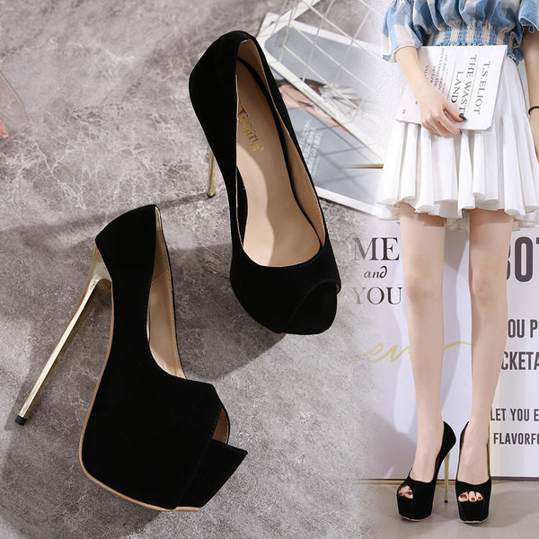 Női magas sarkú cipő fekete és piros színben