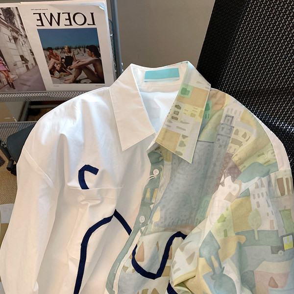 Modern női ing rátéttel és gombos rögzítéssel