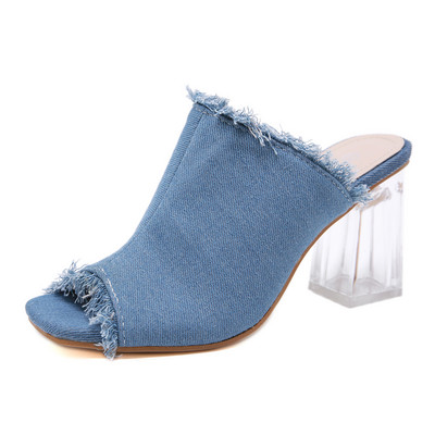 Naiste teksasussid kõrge kandilise kontsaga 9 cm