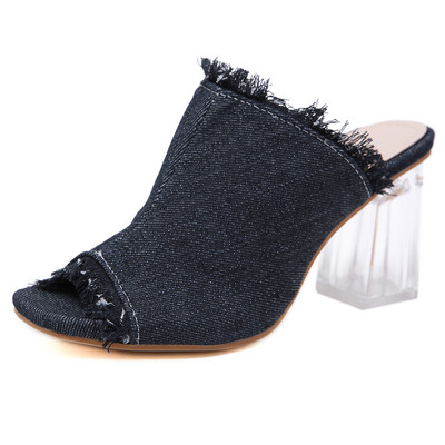 Naiste teksasussid kõrge kandilise kontsaga 9 cm