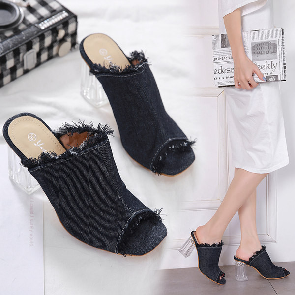 Naiste teksasussid kõrge kandilise kontsaga 9 cm