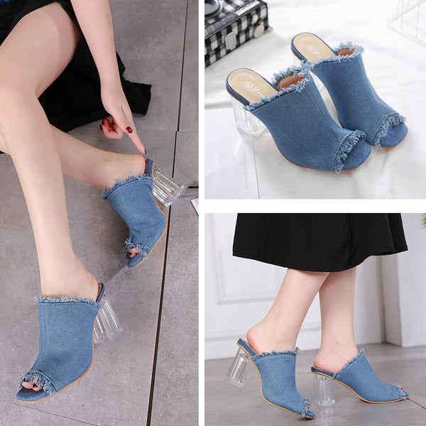 Naiste teksasussid kõrge kandilise kontsaga 9 cm