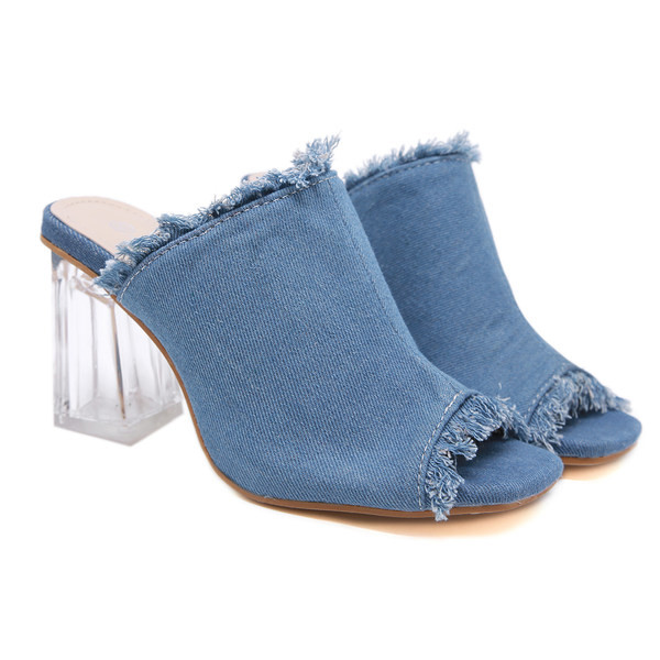 Naiste teksasussid kõrge kandilise kontsaga 9 cm