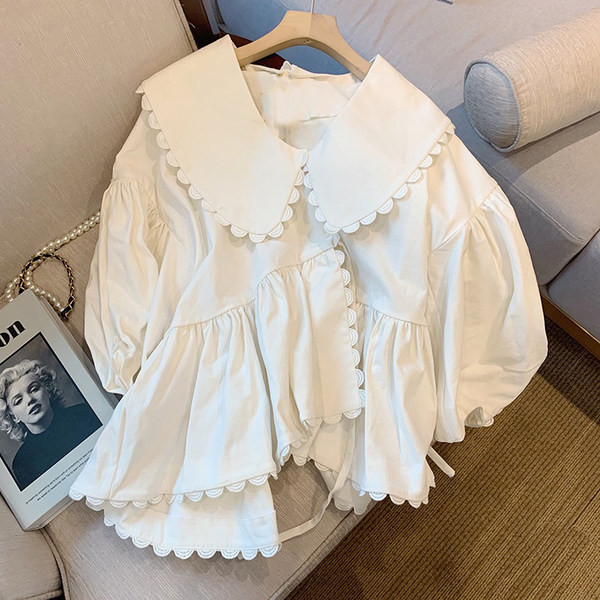 Moderna ženska asimetrična košulja bijele boje