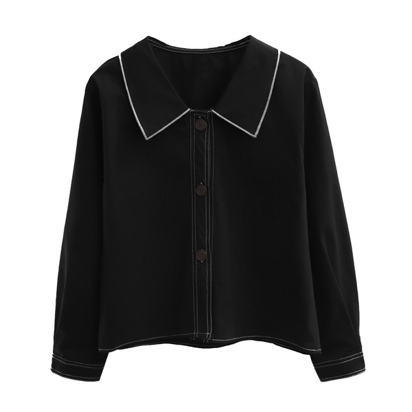 Γυναικείο φαρδύ πουκάμισο με κλασικό γιακά και κουμπιά