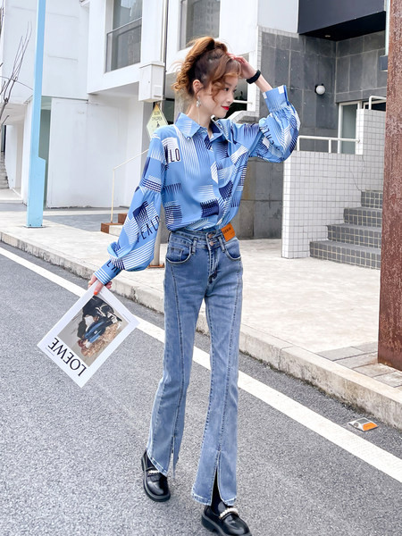 Proljetna ležerna košulja u plavoj boji