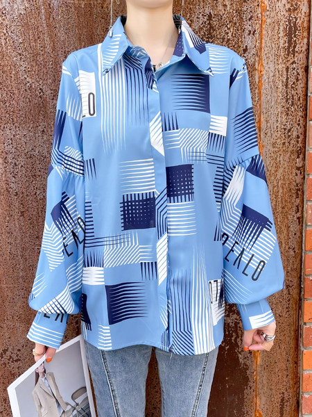 Proljetna ležerna košulja u plavoj boji