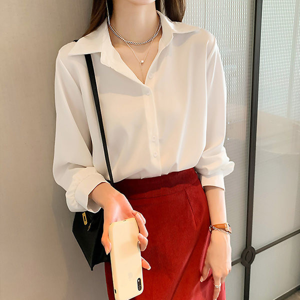 Модерна дамска едноцветна риза в три цвята