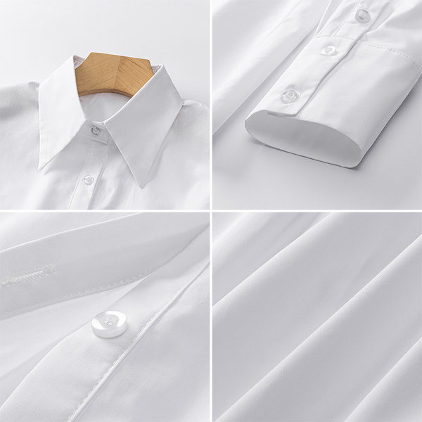 Klassikalise valge kraega vabaaja naiste särk