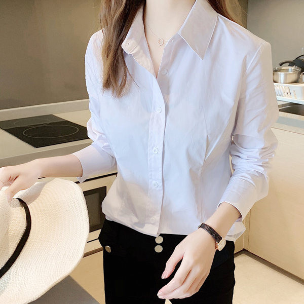 Ženska pamučna košulja jednobojni model