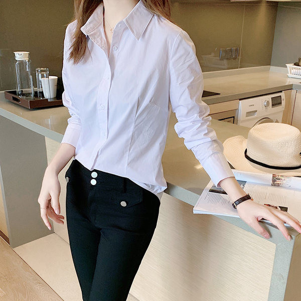 Ženska pamučna košulja jednobojni model