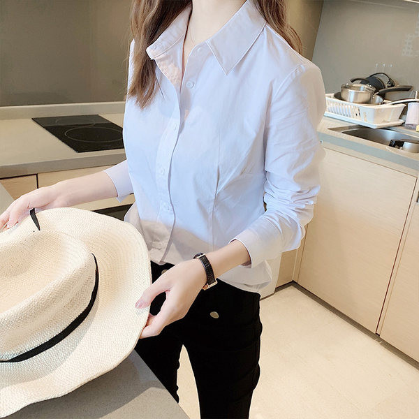 Ženska pamučna košulja jednobojni model