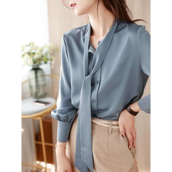 Ženska moderna košulja sa trakom na ovratniku