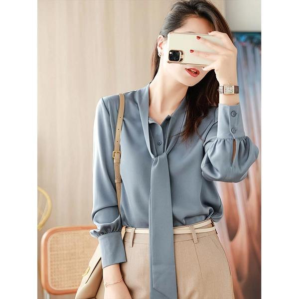 Ženska moderna košulja sa trakom na ovratniku