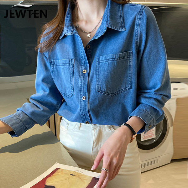 Дамска дънкова риза няколко модела с копчета 