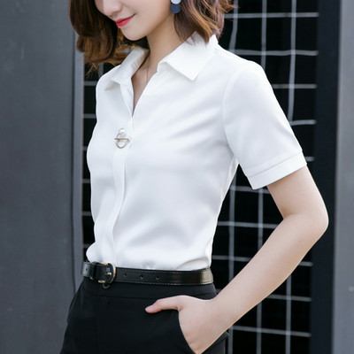 Γυναικείο πουκάμισο δύο μοντέλα με κοντό και μακρύ μανίκι με μεταλλική διακόσμηση