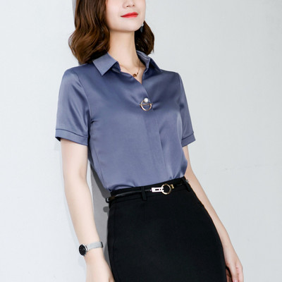 Γυναικείο πουκάμισο δύο μοντέλα με κοντό και μακρύ μανίκι με μεταλλική διακόσμηση