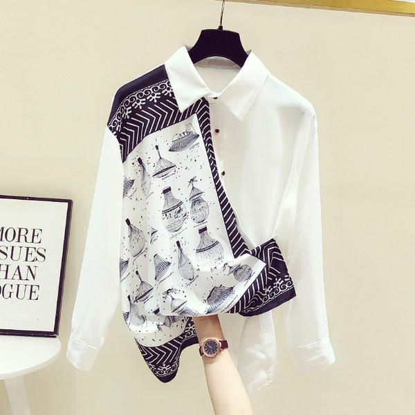 Дамска ретро риза с класическа яка