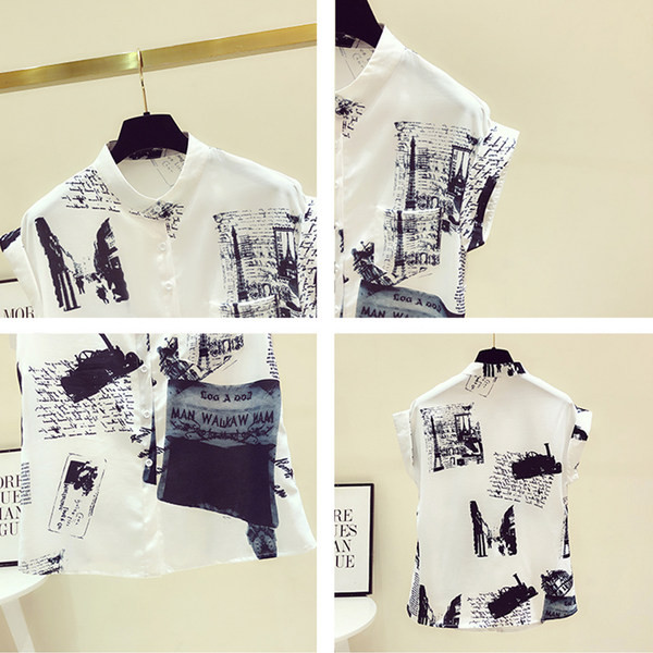 Ženska košulja s gumbima i aplikacijama u boji