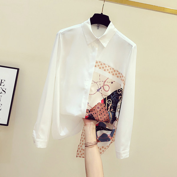 Naiste pikk aplikatsiooni ja nööpkinnitusega särk