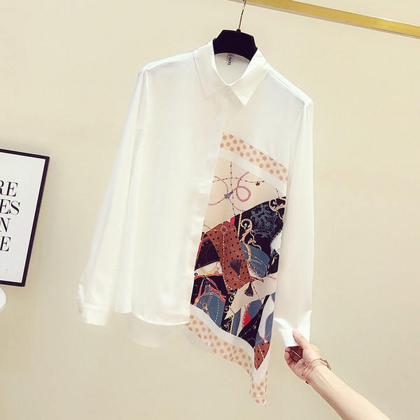 Naiste pikk aplikatsiooni ja nööpkinnitusega särk