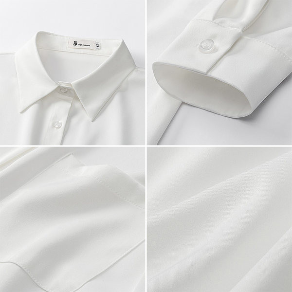 Широка риза с джобове и копчета