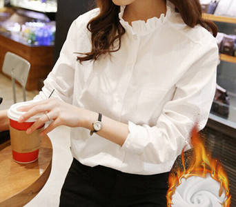 Moodne valge madala kraega naiste särk