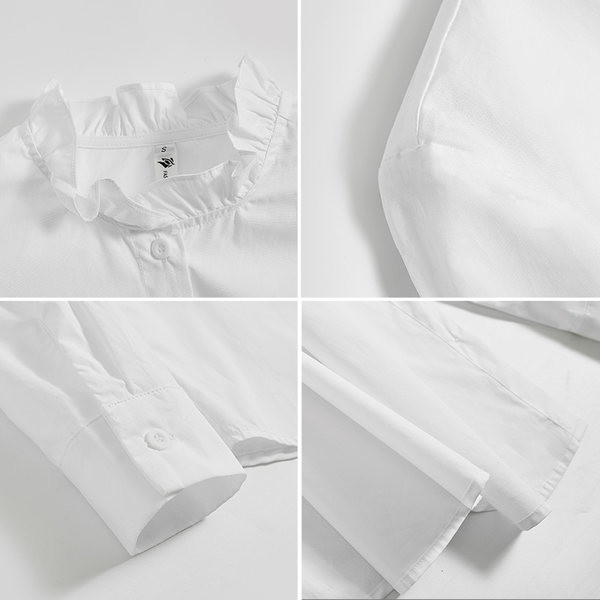 Moodne valge madala kraega naiste särk