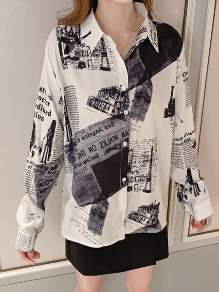 Moderna ženska košulja s uzorkom i dugim rukavima