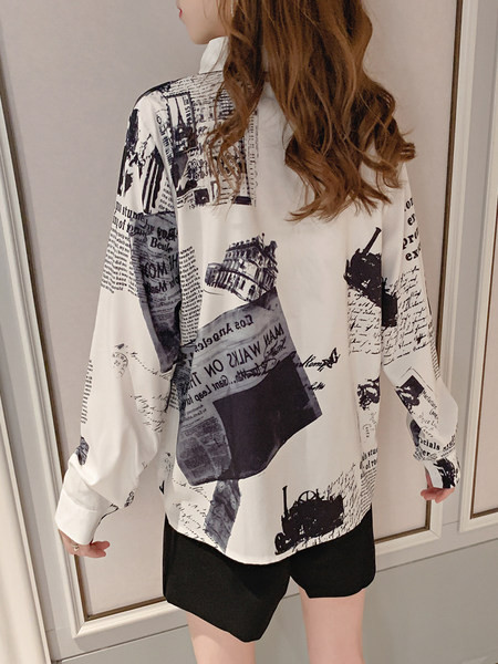 Moderna ženska košulja s uzorkom i dugim rukavima