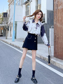 Φαρδύ μοντέλο ανοιξιάτικο πουκάμισο με πολύχρωμο σχέδιο