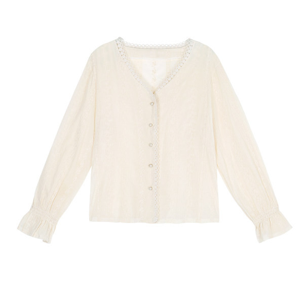 Ženska košulja s čipkom u retro stilu