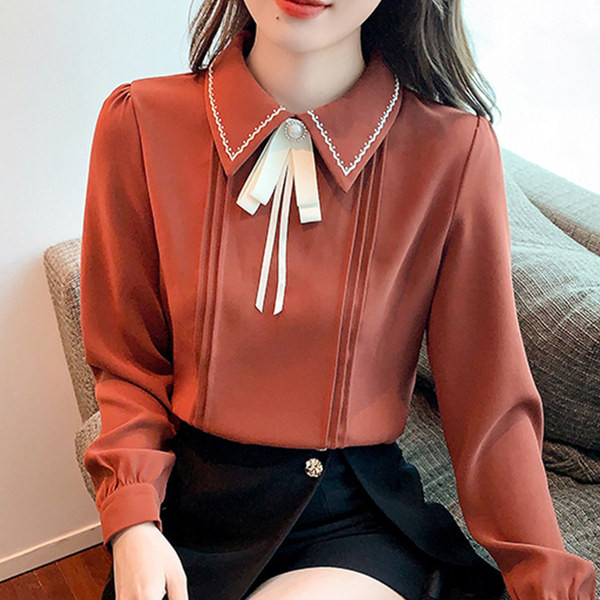 Moderna ženska košulja sa ovalnim izrezom - tri boje