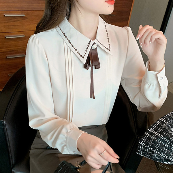 Moderna ženska košulja sa ovalnim izrezom - tri boje