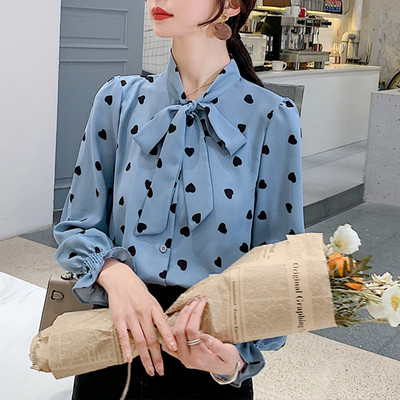 Ανοιξιάτικο πουκάμισο σιφόν με κορδόνια