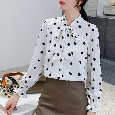 Ανοιξιάτικο πουκάμισο σιφόν με κορδόνια