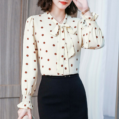 Ανοιξιάτικο πουκάμισο σιφόν με κορδόνια