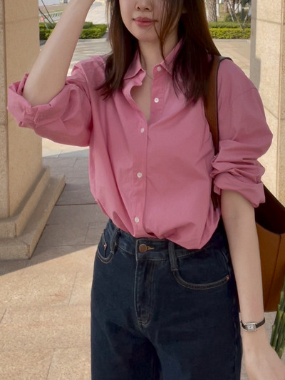 Proljetna ženska košulja s dugim rukavima i gumbima