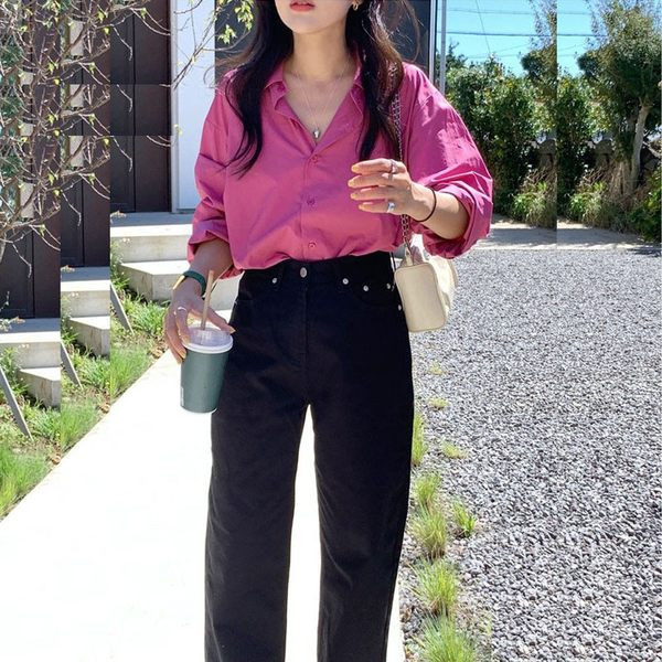 Φαρδύ μοντέλο γυναικείο πουκάμισο με μακριά μανίκια