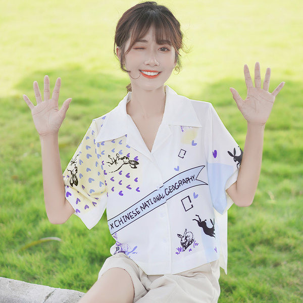 Naiste lühikeste varrukatega šifoonist särk