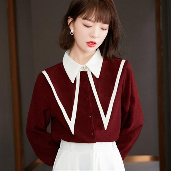 Ženska retro bordo košulja