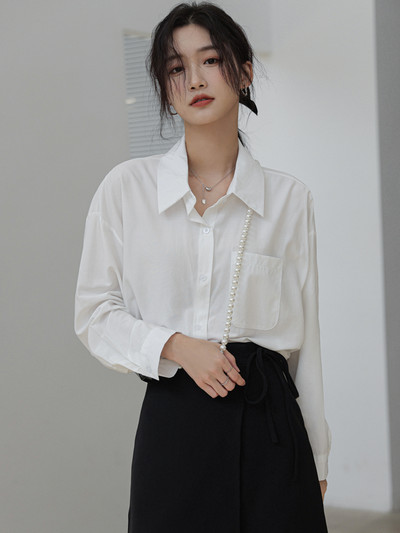 Casual πουκάμισο με τσέπη - για γυναίκες