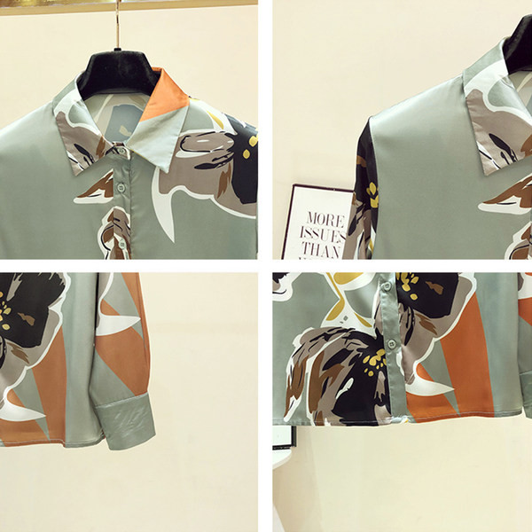 Satiinist naiste särk klassikalise kraega