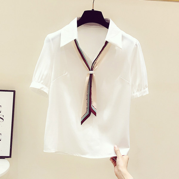 Γυναικείο πουκάμισο με κοντό μανίκι και κλασικό γιακά