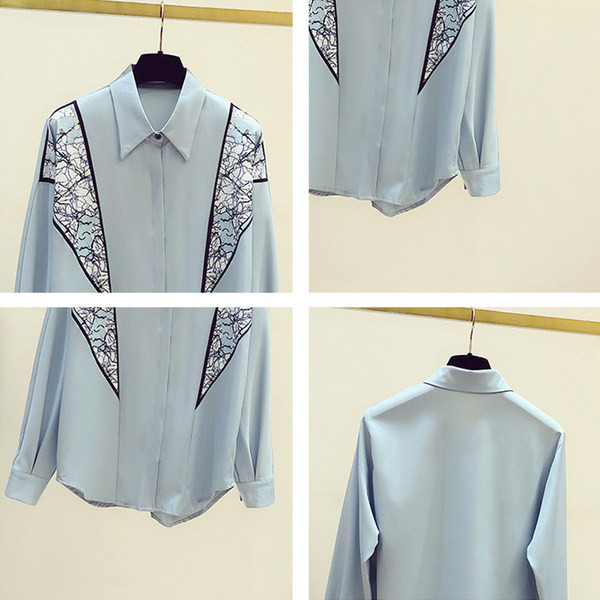 Moodne naiste särk klassikalise kraega - kahte värvi